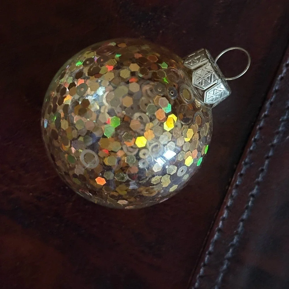 Vintage Style Gold Disco Sequin Christmas Ornament